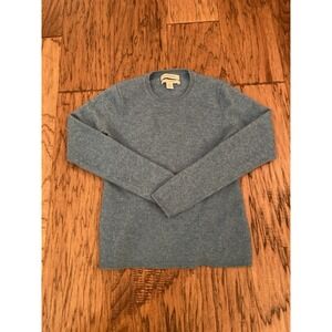 Ellen Tracy Pullover 100% CASHMERE Sweater Long Sleeves Teal Blue  Crew Neck M